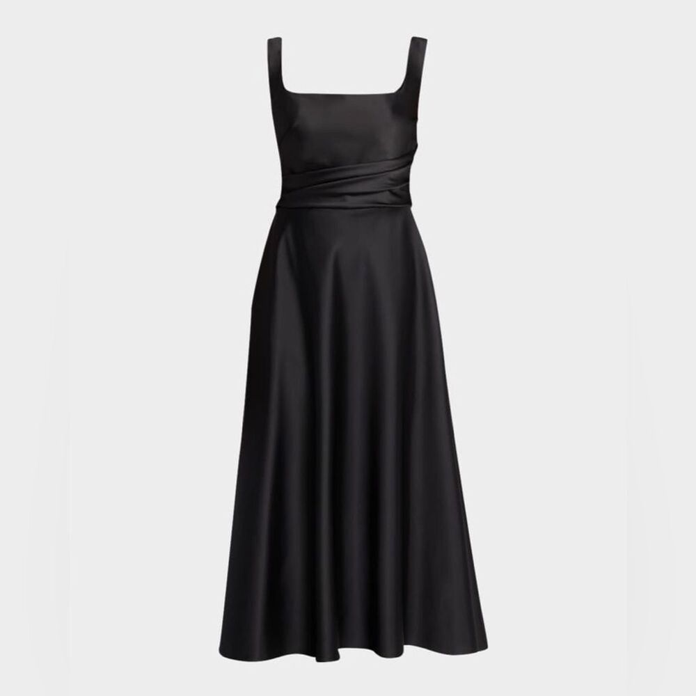 NWOT Ungaro Sleeveless A-Line Midi Dress Elegant Black Evening Dress, size 2